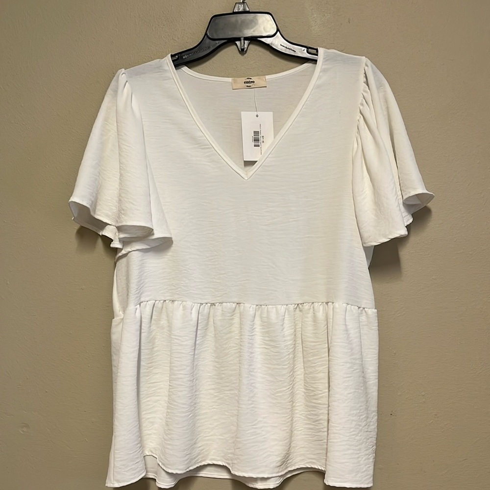 Entro Madalyn Textured Peplum Top